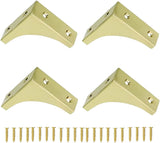 Polished Brass Corner Bracket 50mm (2inch) Heavy Duty Chest Corner Guard Protector with Fixing Screws Edge Guards for Furniture Box Table & Multiuse Pack of 4