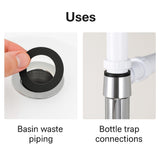 Bottle Trap Rubber Washer Seal 32mm – Basin Waste Pipe Plumbing Gasket – Inlet & Outlet Bathroom Sink Trap Seal