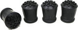 4 x Heavy Duty Rubber Walking Stick Ferrule Protectors – Non-Slip Cane Tips for Mobility Aids, Chairs & Crutches (12mm, 16mm, 19mm, 25mm)