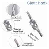 Washing Line Parts – Galvanised Cleat, Plate Hook, Wheel Hooked Pulley & Staple Eye Set for Outdoor Clotheslines