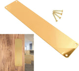 Victorian Style Polished Brass Door Push Plate 300mm x 75mm – Finger Plate for Internal Wooden Doors with Screws