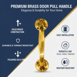 Brass Door Pull Handle 125mm Heavy Duty  (5") – Vintage Victorian Style Cabinet & Cupboard Drawer Handle – Pack of 1