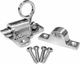 Fanlight Window Catch 65mm Spring Loaded Pull Ring Latch – Skylight Cabinet Wardrobe Window Fastener – Polished Brass or Chrome