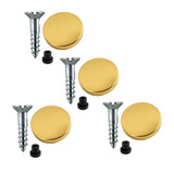 Mirror Screws & LARGE Caps Threaded Bolt Screws with Polished/ Satin Brass Flat Caps 20mm & Rubber Washers - Pack of 4 & 8