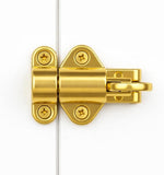 Fanlight Window Catch 65mm Spring Loaded Pull Ring Latch – Skylight Cabinet Wardrobe Window Fastener – Polished Brass or Chrome