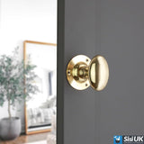 Solid Brass 65mm Victorian Style Oval Mortice Door Knob Set – Traditional Antique Pair for Internal & External Doors