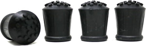 4 x Heavy Duty Rubber Walking Stick Ferrule Protectors – Non-Slip Cane Tips for Mobility Aids, Chairs & Crutches (12mm, 16mm, 19mm, 25mm)