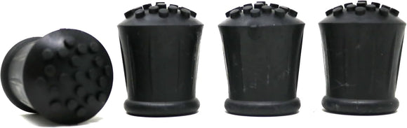 4 x Heavy Duty Rubber Walking Stick Ferrule Protectors – Non-Slip Cane Tips for Mobility Aids, Chairs & Crutches (12mm, 16mm, 19mm, 25mm)