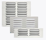Satin Aluminium Louvre Air Vent Cover – Adjustable Ventilation Grille with Flyscreen – Sizes 9"x3", 9"x6", 9"x9"