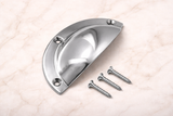 Polished Brass / Chrome 85mm Door Cabinet Cup Shell for Pull Handle Kitchen Cupboard Bin Cup Handles Cup Pulls Drawer Handles Shell Cup Pull Handles for Cabinets Pack of 2.