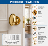 Solid Brass 65mm Victorian Style Oval Mortice Door Knob Set – Traditional Antique Pair for Internal & External Doors