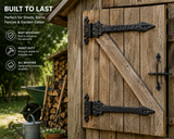 Spear Hinges Black Ironmongery – Antique Hinges - Heavy Duty Decorative Door and Gate Hinges (152mm, 225mm, 300mm)