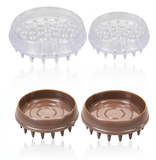 Castor Cups Spiked  – Clear & Brown – Small & Large | Anti-Slip Carpet Furniture Protectors for Chairs, Sofas & Beds