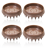 Castor Cups Spiked  – Clear & Brown – Small & Large | Anti-Slip Carpet Furniture Protectors for Chairs, Sofas & Beds
