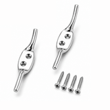 Polished Chrome Cleat Hooks Roman Blind Tie Back Hooks – Chrome Cord Hooks for Curtains, Blinds & Washing Line Tie Downs – Pack of 2