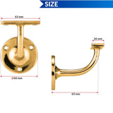 63mm Heavy Duty Handrail Bracket – Chrome, Satin, Brass & Black – Wall Mounted Stair Rail Support with Matching Screws