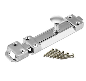 Polished Chrome Door Bolts – 4", 6", 8" Surface Mounted Sliding Door Lock – Durable Tower Bolts for Bedrooms, Bathrooms, Cupboards & Storage