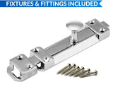 Polished Chrome Door Bolts – 4", 6", 8" Surface Mounted Sliding Door Lock – Durable Tower Bolts for Bedrooms, Bathrooms, Cupboards & Storage