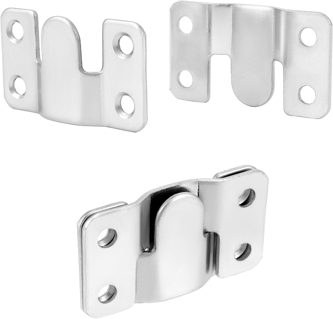 Stainless Steel Flush Mount Headboard Hanging wall interlocking Brackets 4 Pairs