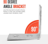 Corner Brace Zinc Plated  – Heavy Duty Angle Bracket – 25mm to 150mm Sizes for Furniture, Shelving & DIY Repairs