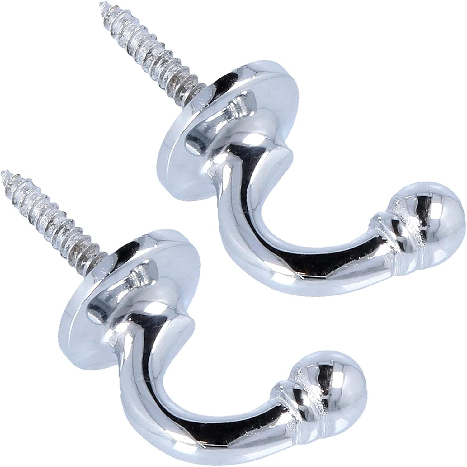Ball End Curtain Tie Back Hooks – Elegant Holdbacks in Brass, Chrome, Black, White, Gun Metal, Satin Chrome