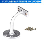 63mm Heavy Duty Handrail Bracket – Chrome, Satin, Brass & Black – Wall Mounted Stair Rail Support with Matching Screws