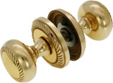 Georgian Round Solid Polished Brass Mortice Sprung Door Knob Set – Golden Grace Pair for Internal & External Doors