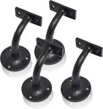 Heavy Duty Handrail – Black Ironmongery Wall-Mounted Grab Rail for Stairs, Steps, and Passageways (60mm)
