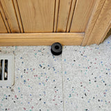 Door Stops – Small 28mm (1.1/8") Black & White Pack of 4 with Fixings – Wall & Skirting Mounted Door Stoppers