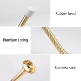 Spring Door Stop Set – Silver or Brass Finish | 75mm Heavy Duty Metal Spring Stops with Base Plate & Anti-Slip Rubber Tip