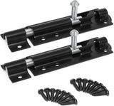 Steel Tower Bolt – Black Powder-Coated Heavy Duty Door Bolt – Sizes 3" to 12" (75mm–300mm)