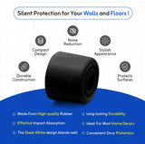 Door Stops – Small 28mm (1.1/8") Black & White Pack of 4 with Fixings – Wall & Skirting Mounted Door Stoppers
