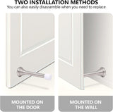 Spring Door Stop Set – Silver or Brass Finish | 75mm Heavy Duty Metal Spring Stops with Base Plate & Anti-Slip Rubber Tip