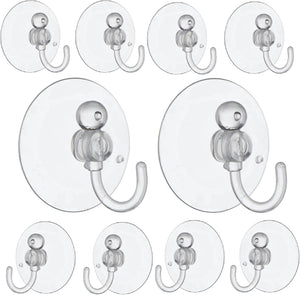 Clear Suction Sucker Window Hooks – 25mm & 40mm Plastic Suction Cup Hooks for Glass, Windows & Smooth Surfaces