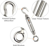 Turnbuckle Wire Tensioner Strainer – Zinc Plated Hook & Eye Cable Tensioner – M5 M6 M8 Rope & Wire Adjuster