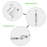 Turnbuckle Wire Tensioner Strainer – Zinc Plated Hook & Eye Cable Tensioner – M5 M6 M8 Rope & Wire Adjuster