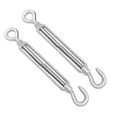 Turnbuckle Wire Tensioner Strainer – Zinc Plated Hook & Eye Cable Tensioner – M5 M6 M8 Rope & Wire Adjuster