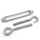 Turnbuckle Wire Tensioner Strainer – Zinc Plated Hook & Eye Cable Tensioner – M5 M6 M8 Rope & Wire Adjuster