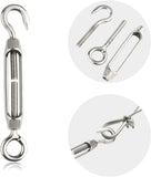 Turnbuckle Wire Tensioner Strainer – Zinc Plated Hook & Eye Cable Tensioner – M5 M6 M8 Rope & Wire Adjuster