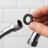 Shower Hose Washers 1/2 Inch – Black Rubber Gaskets for Shower Head & Hose Fittings – Tap Connector Seals