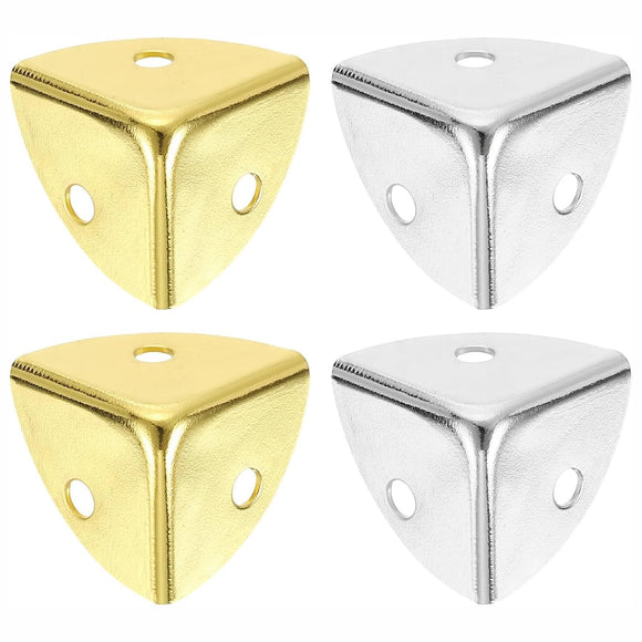 28mm Case Corners – Nickel Plated (NP) & Electro Brass (EB) – Pack of 4 Decorative Metal Trunk, Box & Furniture Protectors