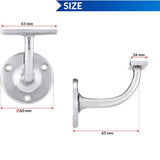 63mm Heavy Duty Handrail Bracket – Chrome, Satin, Brass & Black – Wall Mounted Stair Rail Support with Matching Screws