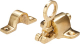 Fanlight Window Catch 65mm Spring Loaded Pull Ring Latch – Skylight Cabinet Wardrobe Window Fastener – Polished Brass or Chrome