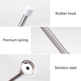 Spring Door Stop Set – Silver or Brass Finish | 75mm Heavy Duty Metal Spring Stops with Base Plate & Anti-Slip Rubber Tip