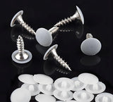 Pozi Screw Cover Caps – White Plastic Snap-On Caps for Pozi Screws with Base Washers | Neat Decorative Screw Head Covers for Furniture & DIY