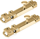 Polished Brass Door Bolts – 4", 6", 8", 10" Surface Mounted Sliding Door Lock – Durable Brass Tower Bolts for Bedrooms, Bathrooms, Cupboards & Storage