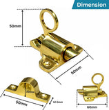 Fanlight Window Catch 65mm Spring Loaded Pull Ring Latch – Skylight Cabinet Wardrobe Window Fastener – Polished Brass or Chrome