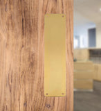 Victorian Style Polished Brass Door Push Plate 300mm x 75mm – Finger Plate for Internal Wooden Doors with Screws