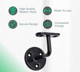 63mm Wall-Mounted Handrail Bracket – Stair Bannister Support for Wooden or Metal Rail – Heavy Duty Zinc, White, Grey, Black Finish