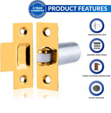Adjustable Roller Catch – Chrome (Np) or Brass(EB) Finish – Cupboard, Cabinet & Door Latch with Strike Plate